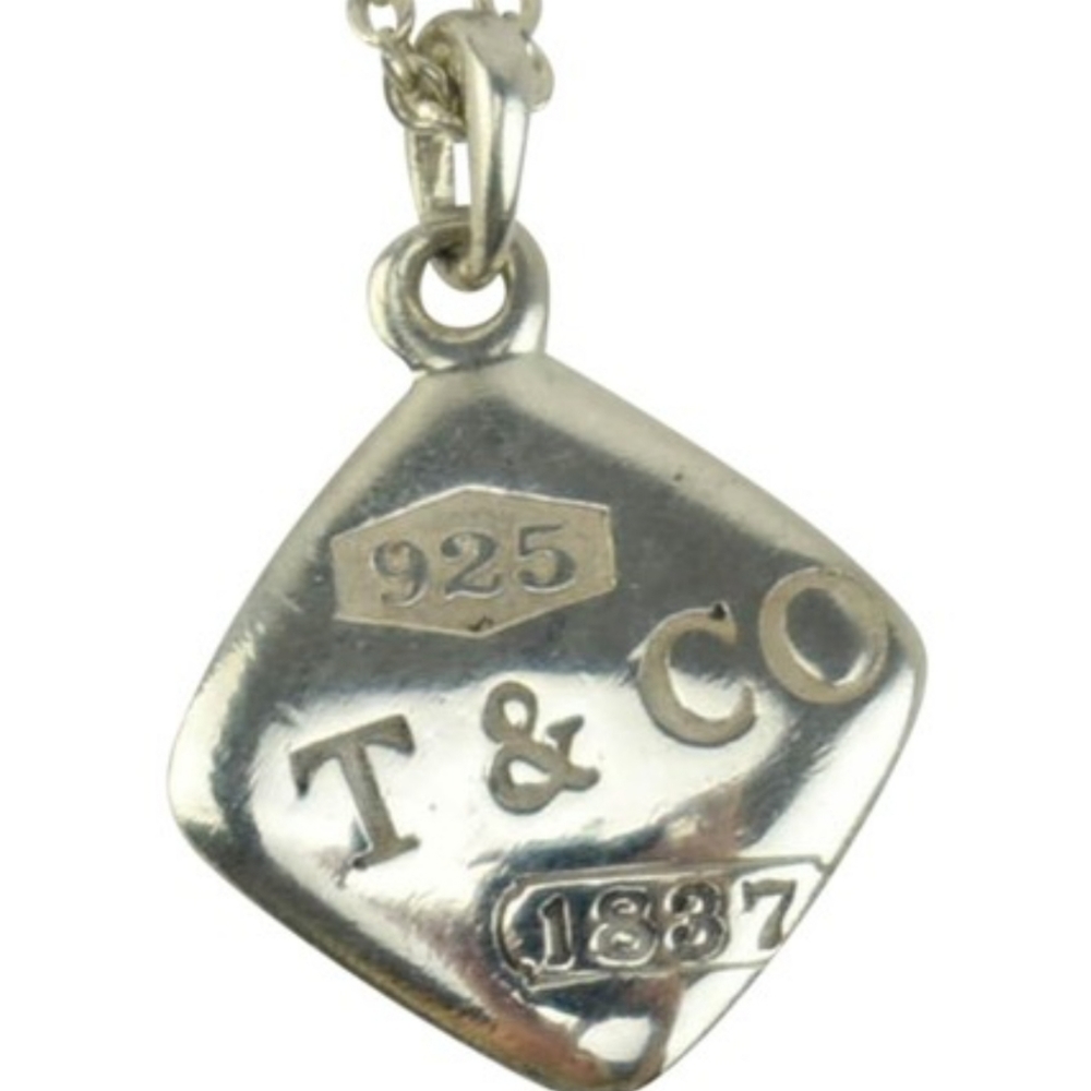 TIFFANY & CO 💙 Retired 1837 Sterling Silver Square Necklace PRISTINE Condition - Picture 6 of 7